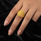 Gents 22K Gold Diamond-Mosaic Signet | Textured Artisan Statement Ring