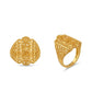 Gents 22K Gold Diamond-Mosaic Signet | Textured Artisan Statement Ring