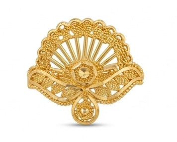 Gents 22K Gold Star-Motif Signet Ring | Heritage Etched Fashion Band