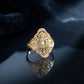 Lady's 22K Gold Beaded Dome Ring | Traditional Textured Fashion Ring