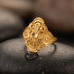 Lady's 22K Gold Beaded Dome Ring | Traditional Textured Fashion Ring