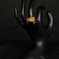 22K Gold Geometric Band Ring with Textured Detailing - Modern Elegance