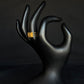 22K Gold Geometric Band Ring with Textured Detailing - Modern Elegance