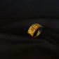 22K Gold Geometric Band Ring with Textured Detailing - Modern Elegance