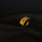 22K Gold Geometric Band Ring with Textured Detailing - Modern Elegance