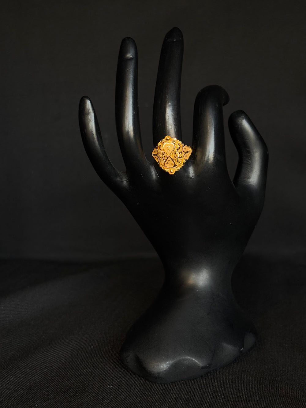 22K Gold Traditional Style Ring with Intricate Detailing-1 - Traditional Indian Design