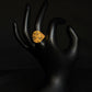 22K Gold Teardrop Ring with Intricate Floral & Textured Detailing