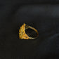 22K Gold Round Filigree Ring with Intricate Detailing - Traditional Indian Design