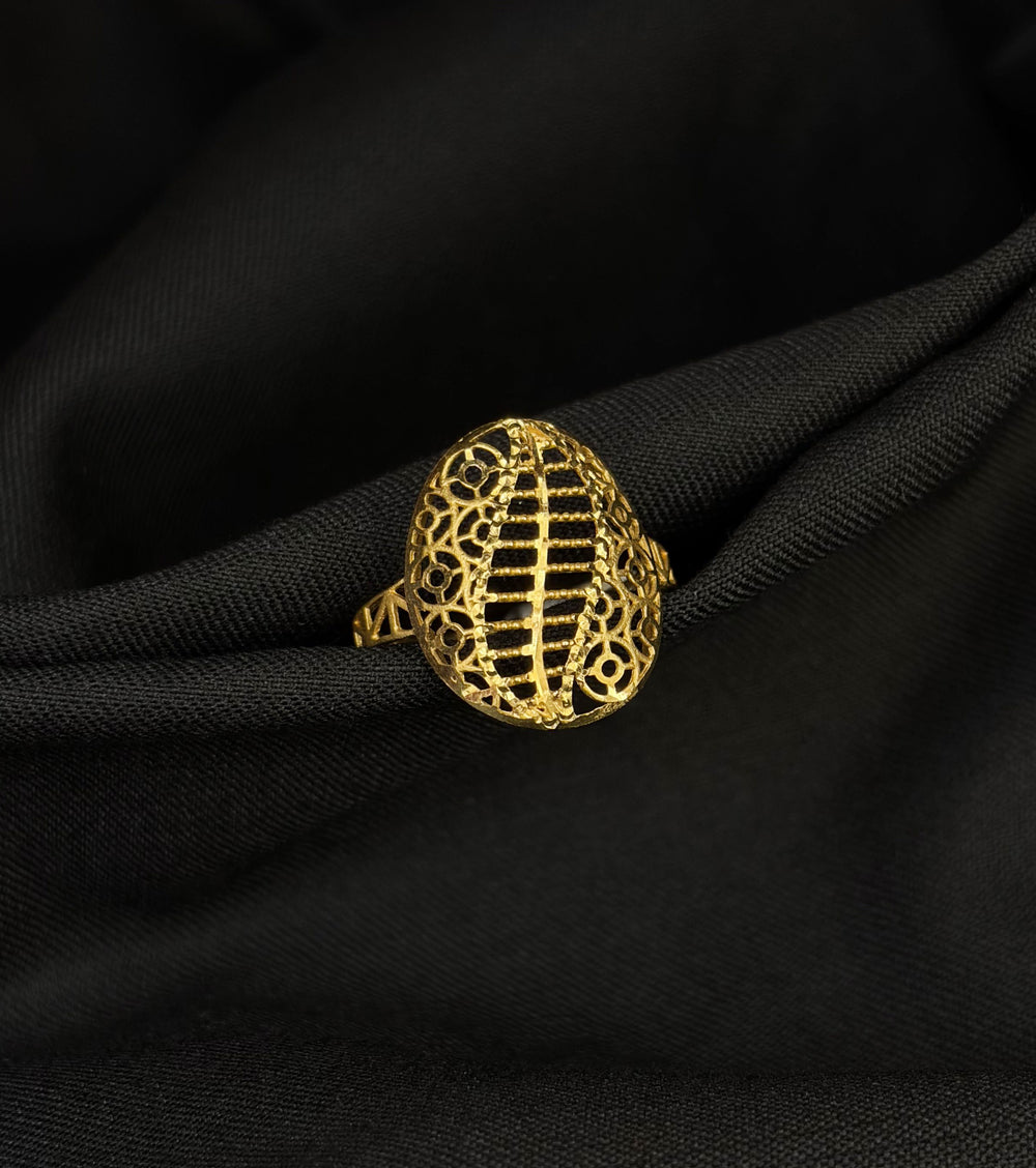 Modern WoGents 22K Gold Wave Ring | Abstract Textured Statement Piece