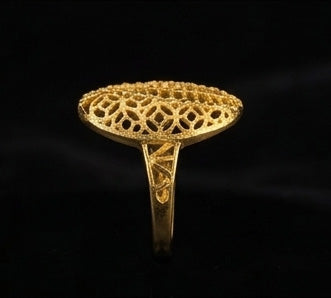 Modern WoGents 22K Gold Wave Ring | Abstract Textured Statement Piece