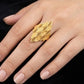 WoGents 22K Gold Geometric Lattice Ring | Modern Filigree Jewelry