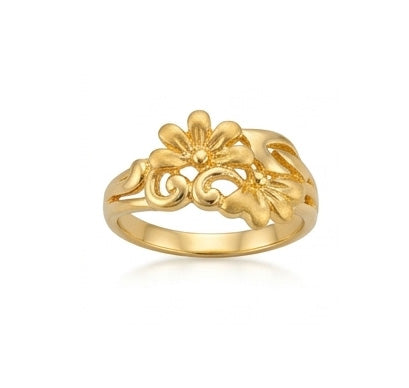 Modern 22K Gold Dual-Texture Ring | Gents Linear Etched Signet