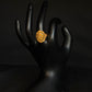 22K Gold Ladies Ring with Intricate Circular Design & Detailed Center.