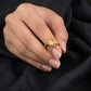 WoGents  22K Gold Broad Textured Band | Luxury Multi-Pattern Ring