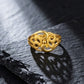 Lady's 22K Gold Sunburst Medallion Ring | Royal Textured Statement