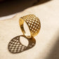 WoGents 22K Gold Rhombus Filigree Ring | Elegant Geometric Jewelry