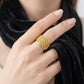 WoGents 22K Gold Rhombus Filigree Ring | Elegant Geometric Jewelry