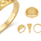 WoGents 22K Gold Rhombus Filigree Ring | Elegant Geometric Jewelry