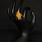 22K Gold Style Ring with Deity Motif & Intricate Detailing - Traditional Indian Design
