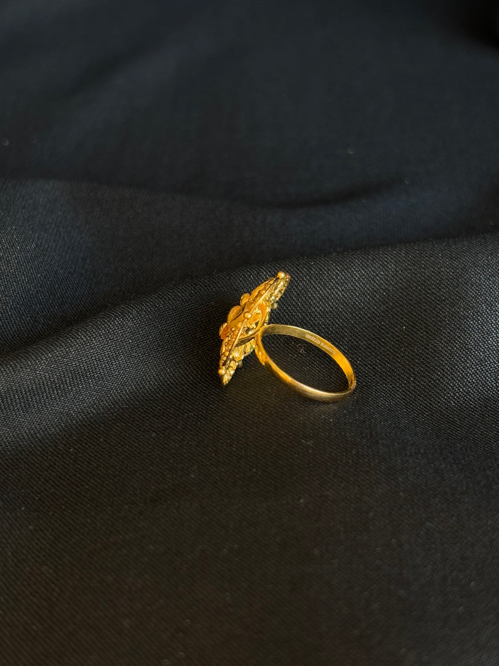 22KT Gold Floral Statement Ring - Intricate Handcrafted Design