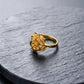 Gents 22K Gold Sun-Flare Signet | High-Polish Radial Textured Ring
