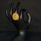 22K Gold Round Filigree Ring with Leaf Motif - Traditional Indian Design