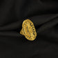 WoGents 22K Gold Circular Medallion Ring | Intricate Textured Statement Piece