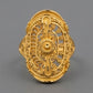 WoGents 22K Gold Circular Medallion Ring | Intricate Textured Statement Piece