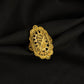 Elegant 22K Gold Abstract Sun Ring | Broad Textured WoGents Band