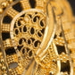 Elegant 22K Gold Abstract Sun Ring | Broad Textured WoGents Band
