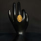 22K Gold Statement Cocktail Ring with Intricate Filigree & Floral Design
