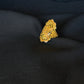 22K Gold Statement Cocktail Ring with Intricate Filigree & Floral Design
