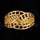 Lady's 22K Gold Star-Burst Ring | Hand-Etched Geometric Statement