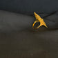 22K Gold Elongated Cocktail Ring with Intricate Filigree & Floral Design