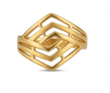 Gents 22K Gold Textured Rectangular Ring | Sleek Minimalist Signet