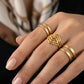 Gents 22K Gold Textured Rectangular Ring | Sleek Minimalist Signet