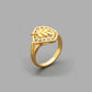 Gents  22K Gold Vertical Ribbed Signet Ring | Modern Textured Band