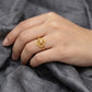 Gents  22K Gold Vertical Ribbed Signet Ring | Modern Textured Band