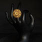 22K Gold Floral Ladies Ring with Colorful Enamel Details.