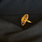 22K Gold Floral Cocktail Ring with Enamel Accents - Bold & Vibrant Design