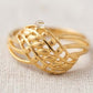 Gents 22K Gold X-Pattern Signet Ring | Geometric Textured Statement