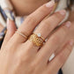 Gents 22K Gold X-Pattern Signet Ring | Geometric Textured Statement