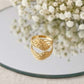 Gents 22K Gold X-Pattern Signet Ring | Geometric Textured Statement