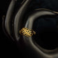 Gents 22K Gold X-Pattern Signet Ring | Geometric Textured Statement