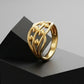 WoGents 22K Gold Lattice Shield Ring | Ornate Rectangular Signet