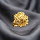 Lady's 22K Gold Geometric Mosaic Ring | Textured Square Signet