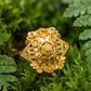 Lady's 22K Gold Geometric Mosaic Ring | Textured Square Signet