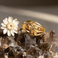 Gents  22K Gold Lattice Shield Signet | Ornate Traditional Pattern Ring