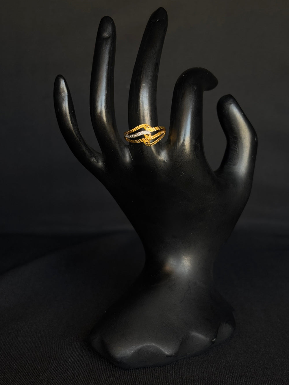 22K Gold Intertwined Ring- Symbolic & Elegant
