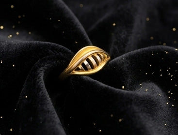 WoGents 22K Gold Diamond-Etched Ring | Modern Textured Statement